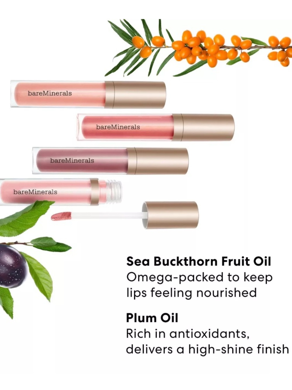 bareMinerals Lip Gloss-Balm in Wonder 4ml BRAND NEW IN BOX - Picture 4 of 5